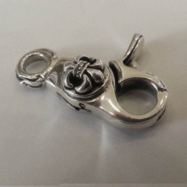 Schlüsselanhänger Karabiner Lilie - Small - 925/000 Silber