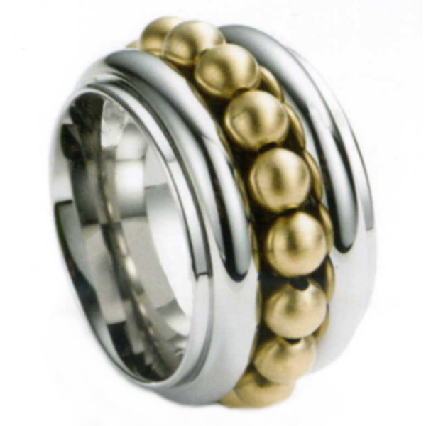 kadó | Eyecatcher Ring | Gold-Double Kugeln | 15 mm