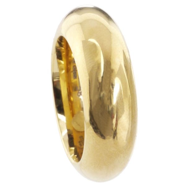 Ring halbrund bombiert - 8 mm - PVD Gold poliert