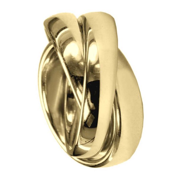 kadó | Ring | Trilogie | 3er Ring | Edelstahl | Goldplattiert | 6 mm