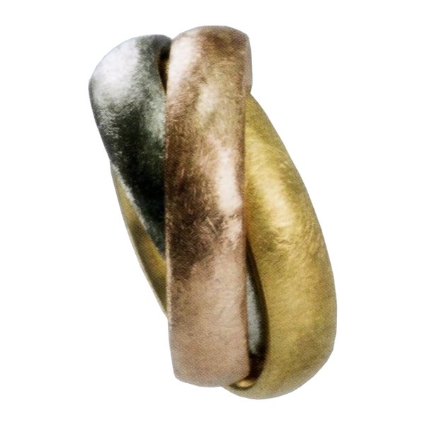kadó | Ring | Trilogie | 3er Ring | Edelstahl Goldplattiert | Ice Tricolor | 6 mm