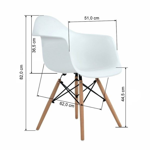 Schalenstühle | Esszimmerstühle | Scandinavian Design | 2er Set weiss
