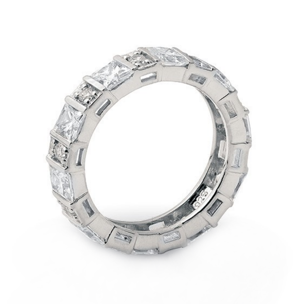EINZELSTÜCKE | GEMP | Memoire Ring | 925/000 Silber | Zirkonia Carreé | 4 mm