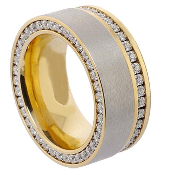 Duo-Memoire Ring - Gold plattiert - 10 mm - Zirkonia