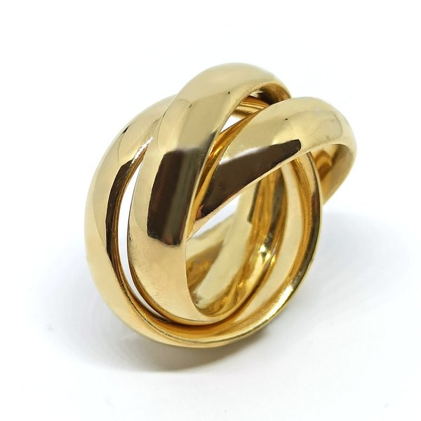 EINZELSTÜCK | GEMP |Eyecatcher Ring | 925/000 Gold plattiert | 3er Spielring | 6,8 mm | NEUES MODELL