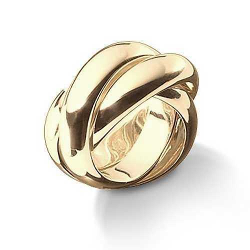GEMP | Eyecatcher Ring | 925/000 Silber | Goldplattiert | 3er Spielring | 6,0 mm