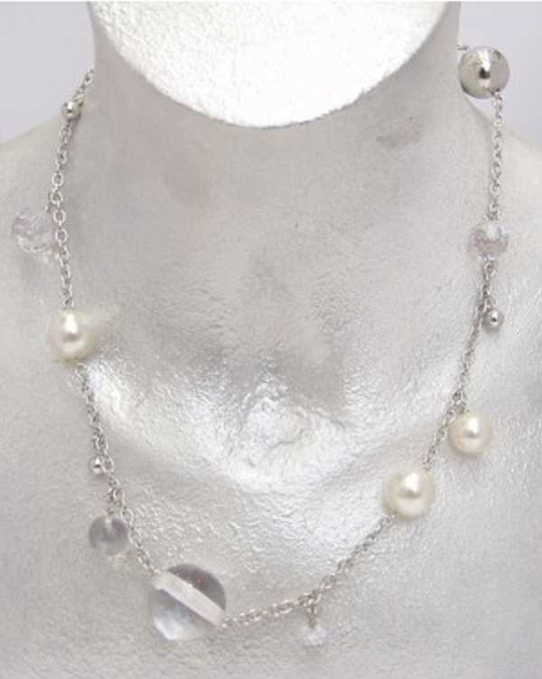 N:JOI | Collier | Funny Balls | 925/000 Silber | White Pearl