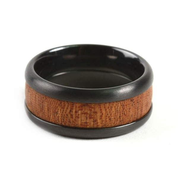 kadó | Ring | Wooden | Edelstahl | PVD Black | Mahagoni | 10 mm