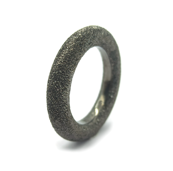 GEMP | Reifring | Eyecatcher | 925/000 Silber | schwarz rhodiniert | diamantiert | 5 mm