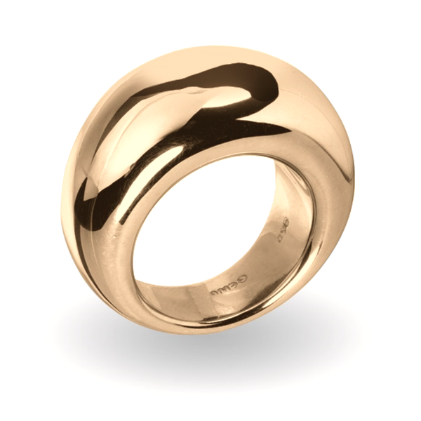GEMP | Eyecatcher Ring | Concave | Dome | 925/000 Silber | Goldplattiert
